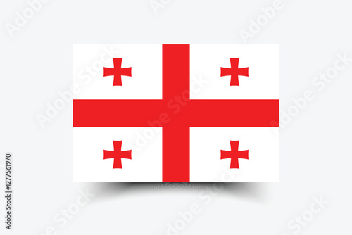 Flag of Georgia. Georgia flag official colors and proportion digital vector illustration