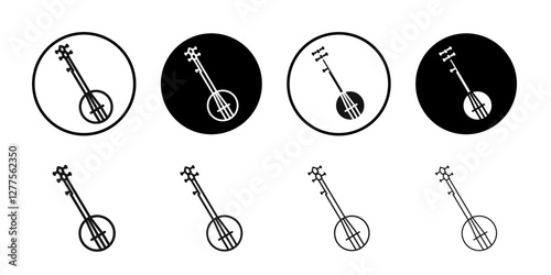 banjo icon line art vector