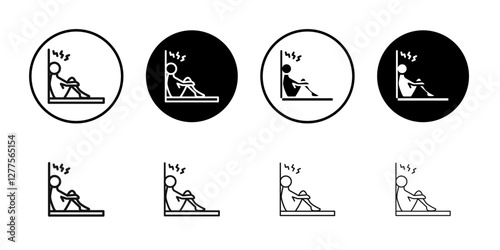Depression icon line art vector