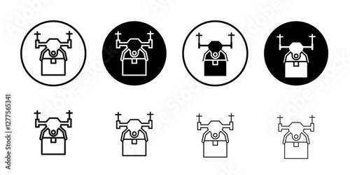 drone delivery icon line art vector