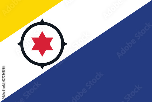Flag of Caribisch Nederland. Caribisch Nederland flag official colors and proportion digital vector illustration