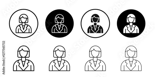 Female Teacher icon line art vector