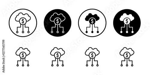 fintech industry icon line art vector