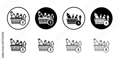 Food inflation icon line art vector