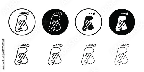 hand and foot icon line art vector