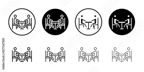 Job interview icon line art vector