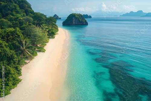 Aerial view of Patawan island in Balabac, Philippines photo