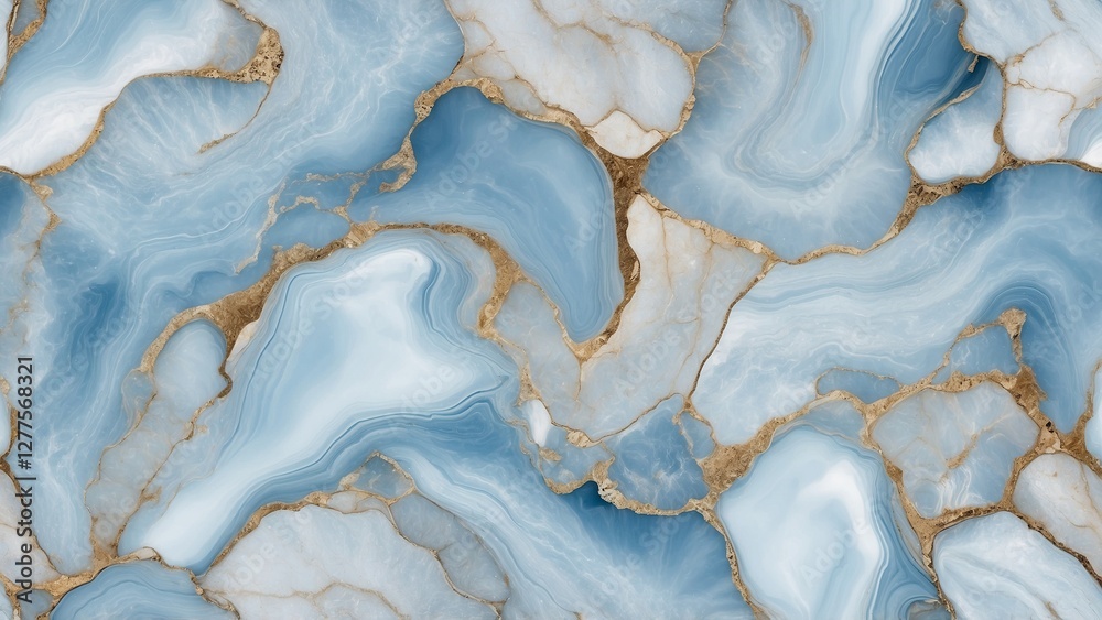 Fototapeta premium Abstract blue and white moonstone marble background