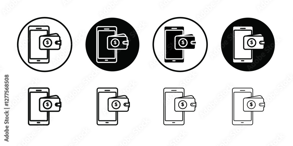 mobile payment icon line art vector mobile payment icon line art vector