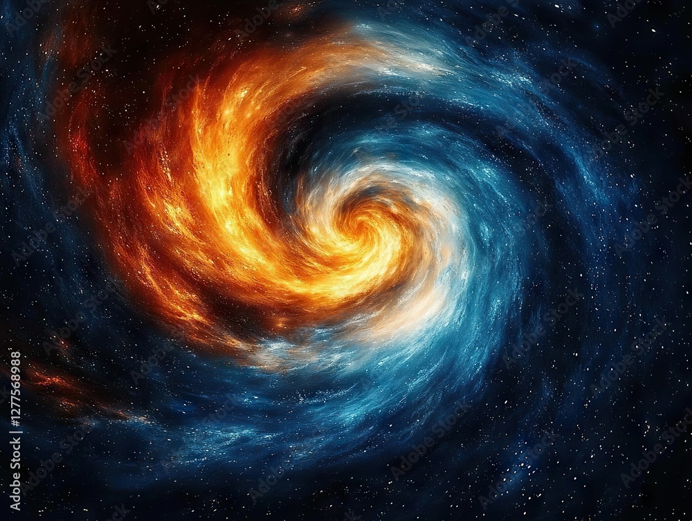 Fototapeta premium Galactic swirl of energy and color in deep space cosmic art visual artwork celestial environment abstract view