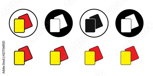 Penalty card sport icon line art vector