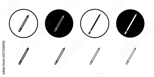 Pencil icon line art vector