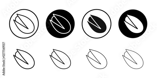 pistachio icon line art vector
