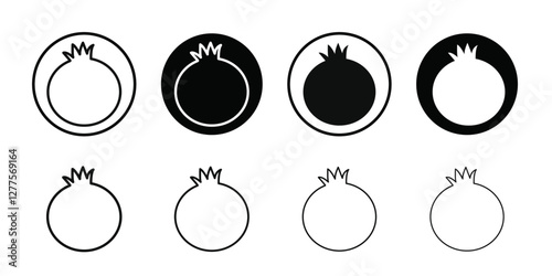 pomegranate icon line art vector