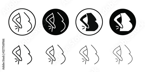 Pregnant woman backache icon line art vector