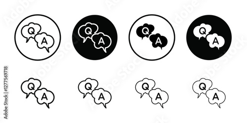 Questions and answers icon line art vector