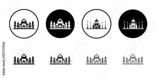 Taj Mahal palace icon line art vector