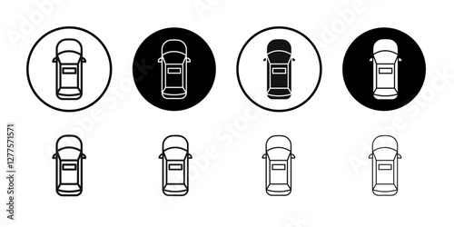 Top view car icon line art vector