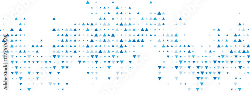 Blue abstract background with triangle mosaic. Features a chaotic arrangement of particles, geometric linear dot pattern. Vector illustration for banners, posters, websites, social media.