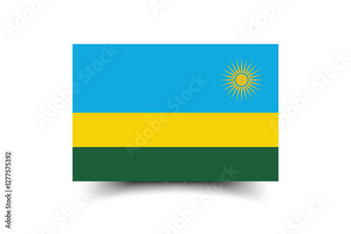 Flag of Rwanda. Rwanda flag official colors and proportion digital vector illustration