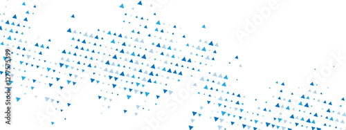 Blue abstract background with triangle mosaic. Features a chaotic arrangement of particles, geometric linear dot pattern. Vector illustration for banners, posters, websites, social media.