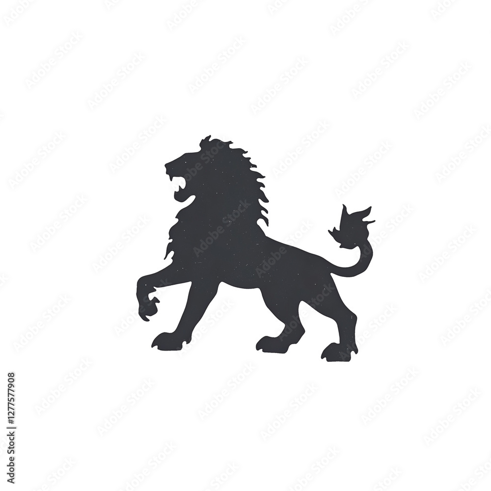 Fototapeta premium Lion Silhouette in Majestic Pose