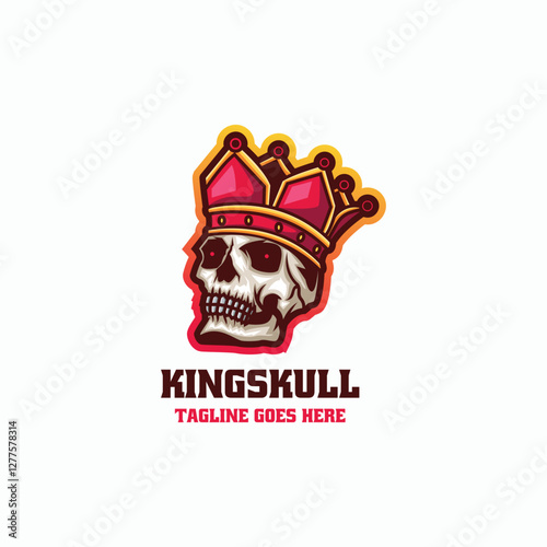 King Skull Simple Mascot Logo