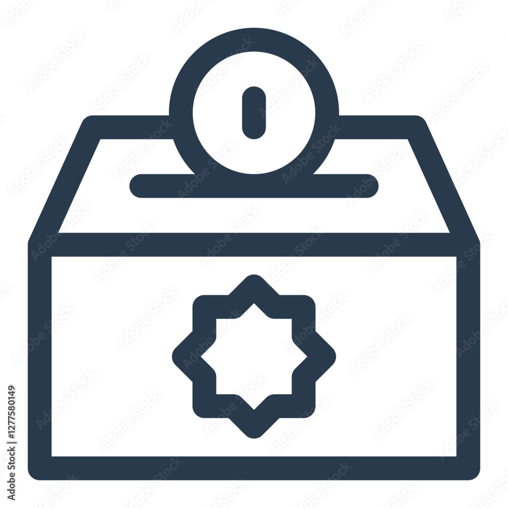 Donation Box with Crescent Symbol and Coin Slot Donation Box with Crescent Symbol and Coin Slot