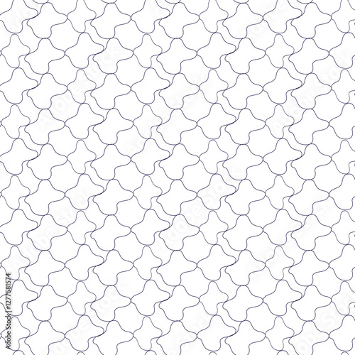 Mosaic Blackwork embroidery wave shape seamless pattern background photo