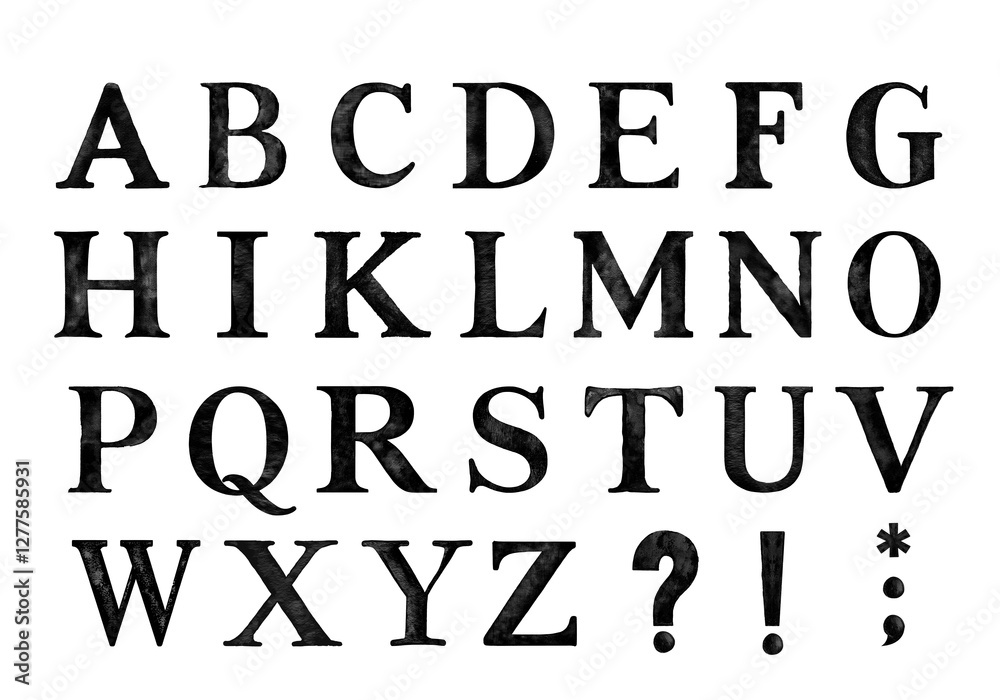 Grunge alphabet with capital letters. Dirty textured font. Capital block letters with rough ink texture. Typographic distressed font Grunge alphabet with capital letters. Dirty textured font. Capital block letters with rough ink texture. Typographic distressed font