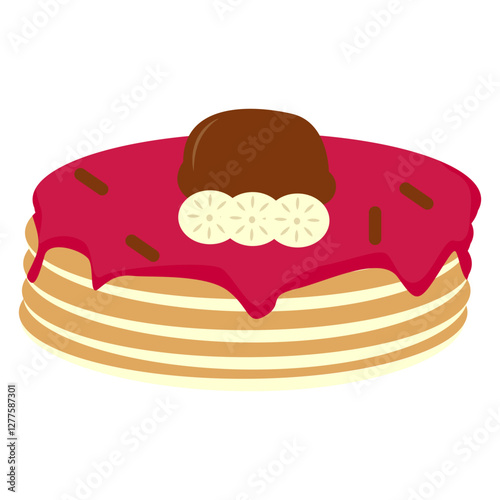 Sweet Pancake Illustration with Cartoon Design. Isolated Vector 