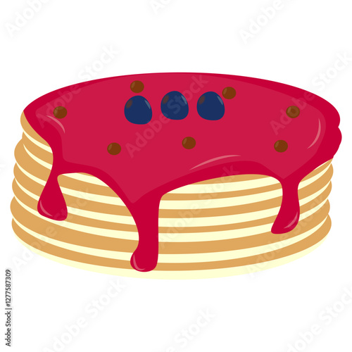 Sweet Pancake Illustration with Cartoon Design. Isolated Vector 