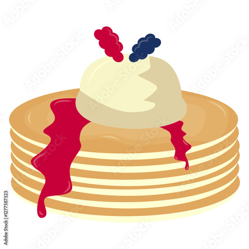 Sweet Pancake Illustration with Cartoon Design. Isolated Vector 