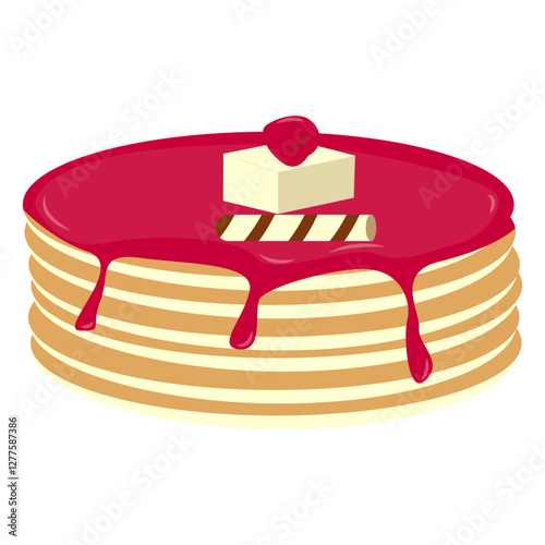 Sweet Pancake Illustration with Cartoon Design. Isolated Vector 