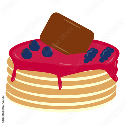 Sweet Pancake Illustration with Cartoon Design. Isolated Vector 