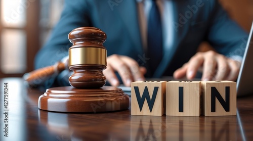 Legal Victory: Judge's Gavel and 