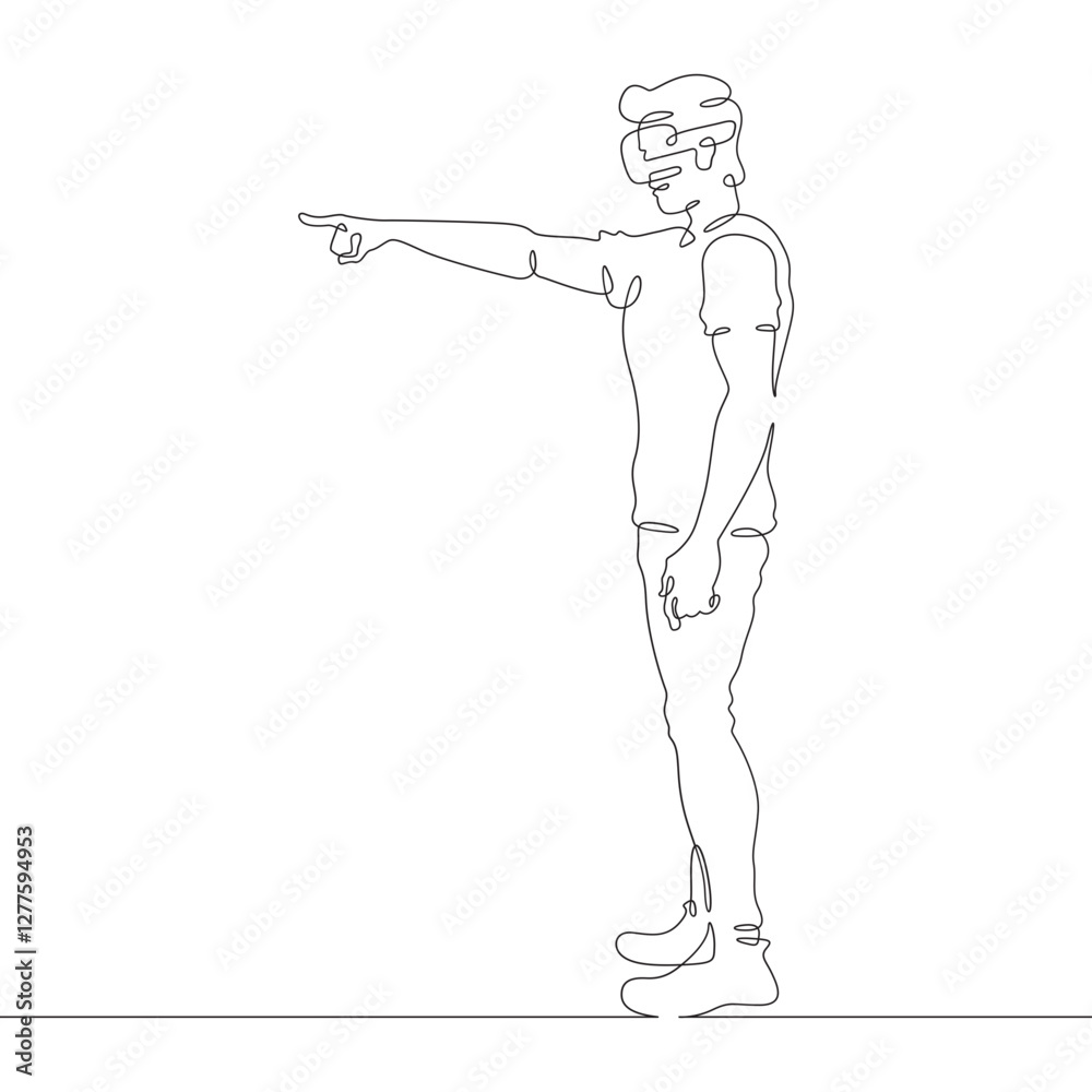 Continuous one line drawing man in VR headset. Man in virtual reality. Character With extended index finger. One continuous line isolated minimal illustration.Not AI. Continuous one line drawing man in VR headset. Man in virtual reality. Character With extended index finger. One continuous line isolated minimal illustration.Not AI.