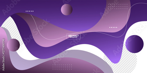 Modern purple geometric business banner design. Creative banner design with wave shape and lines as template. Simple horizontal banner. Vector Eps10
