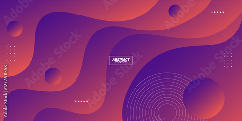 Modern Simple Abstract Background with Orange and Purple Wavy Design. Eps10
