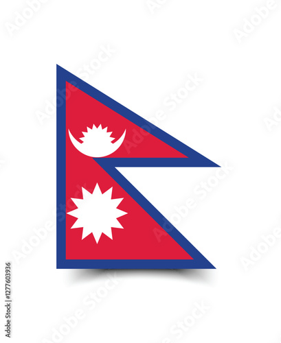 Flag of Nepal. Nepal flag official colors and proportion digital vector illustration