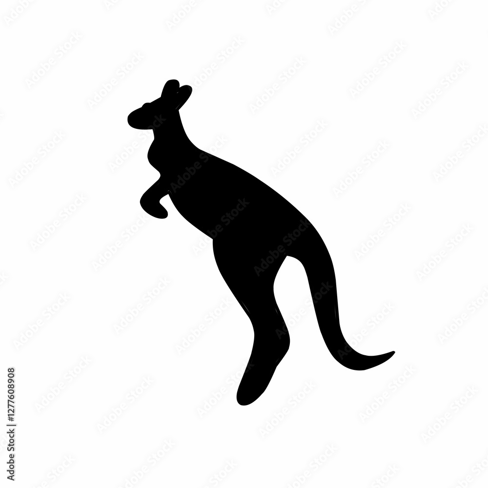 Fototapeta premium kangaroo silhouette vector illustration