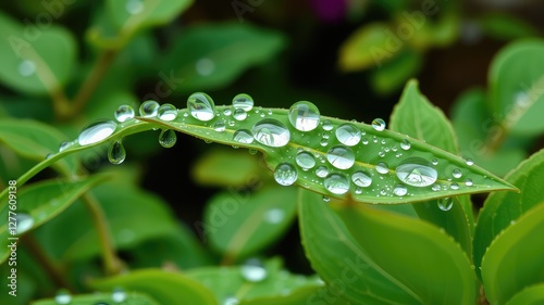 Dewdrops images, Fresh Green Leaves with Dew Drops