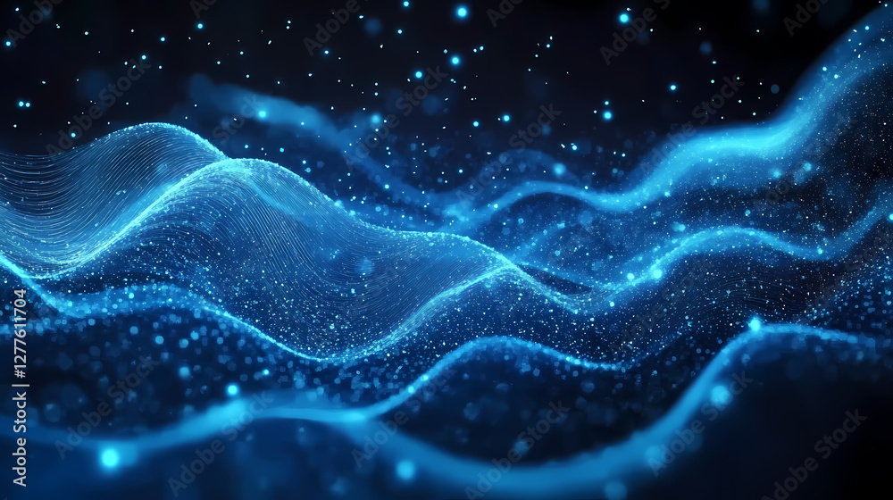 Mystical Tech: Deep Blue Abstract Waves & Particles Mystical Tech: Deep Blue Abstract Waves & Particles