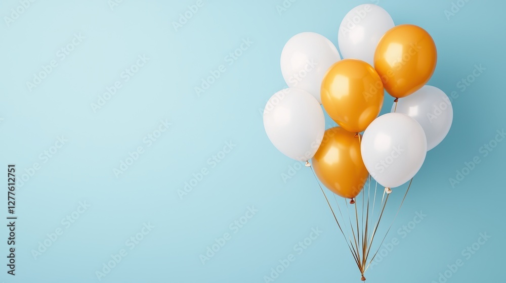 Colorful Balloons Floating Against a Soft Blue Background for Celebrations or Events Colorful Balloons Floating Against a Soft Blue Background for Celebrations or Events