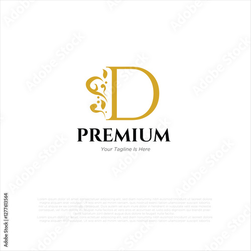 Letter d Royal Luxury Brand Symbol Design Template gold