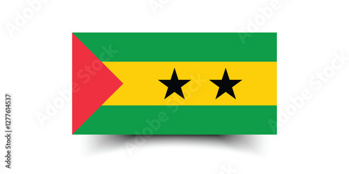 Sao Tome and Principe flag official size and color standards vector illustration