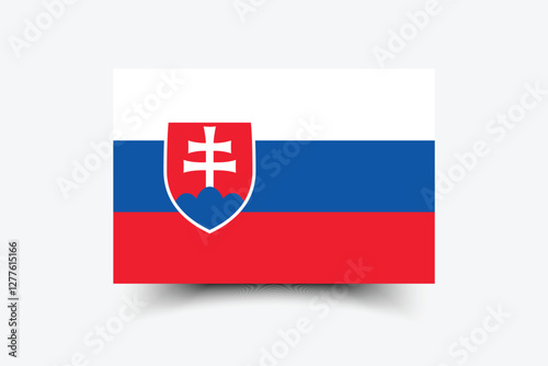 Flag of Slovakia. Flag icon. Standard color. Standard size. A rectangular flag. Computer illustration. Digital illustration. Vector illustration.