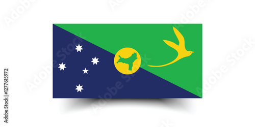 Christmas Island flag. Flag of Christmas_Island. The official ratio. Flag icon. Standard color. Standard size. A rectangular flag. Computer illustration. Digital illustration. Vector illustration.