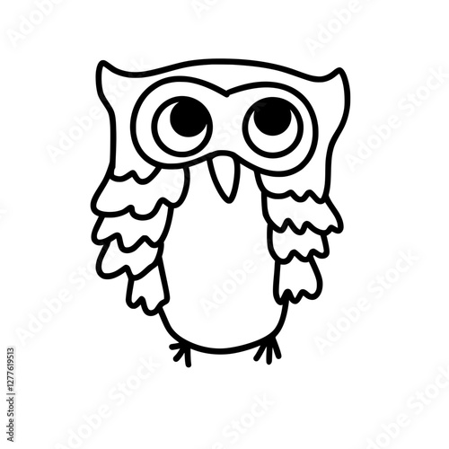 Cute Owl Minimalist Outline Illustration
