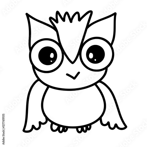 Cute Owl Minimalist Outline Illustration
